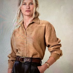 ADRIA OVERSIZED VEGAN SUEDE SHIRT